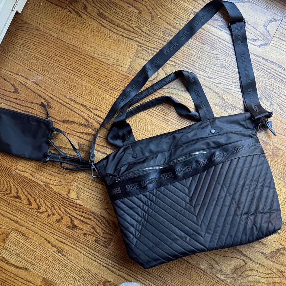 Steve Madden Black Quilted Crossbody Bag